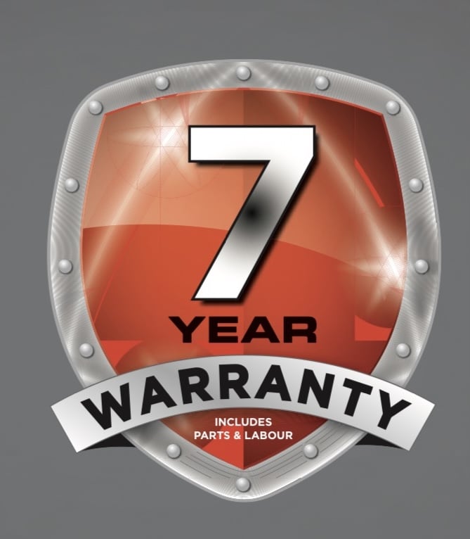 A 7-year warranty logo.